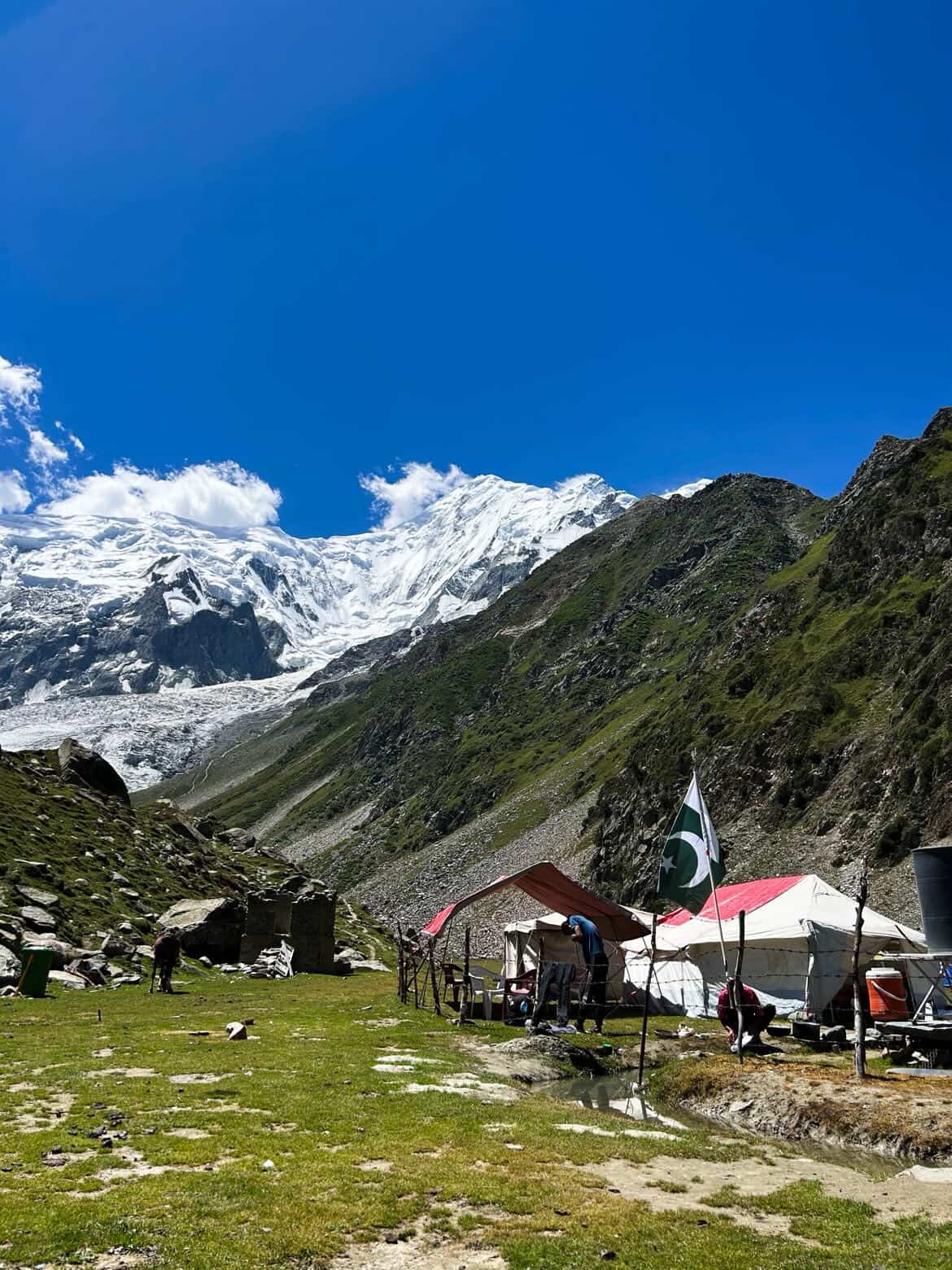 Group resting near Rakaposhi Glacier