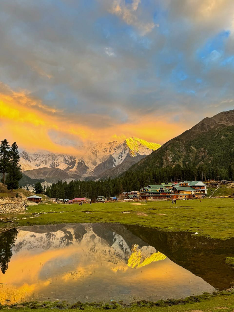 Fairy Meadows sunset reflection