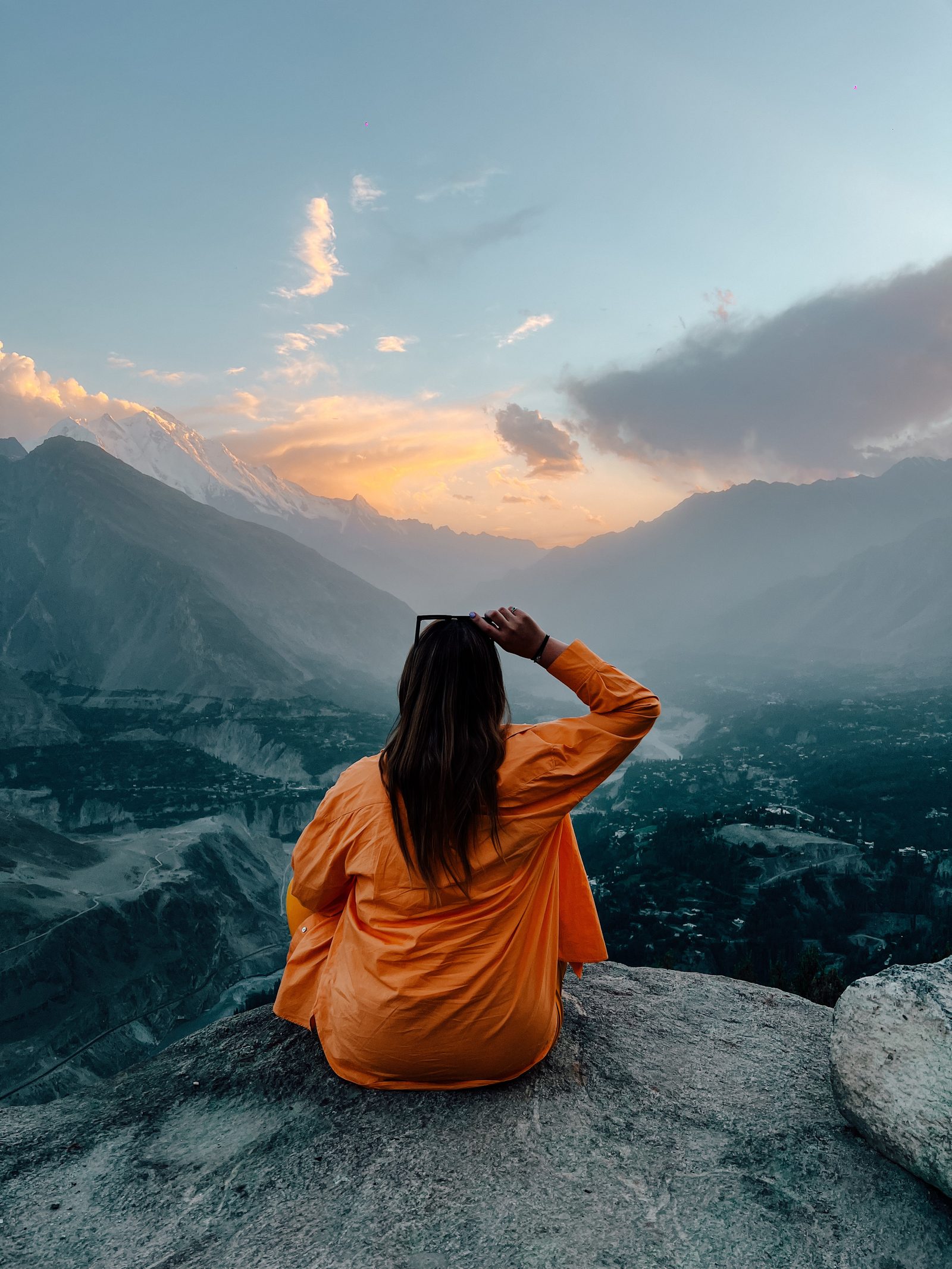 Sunset over Hunza Valley from Eagle's Nest